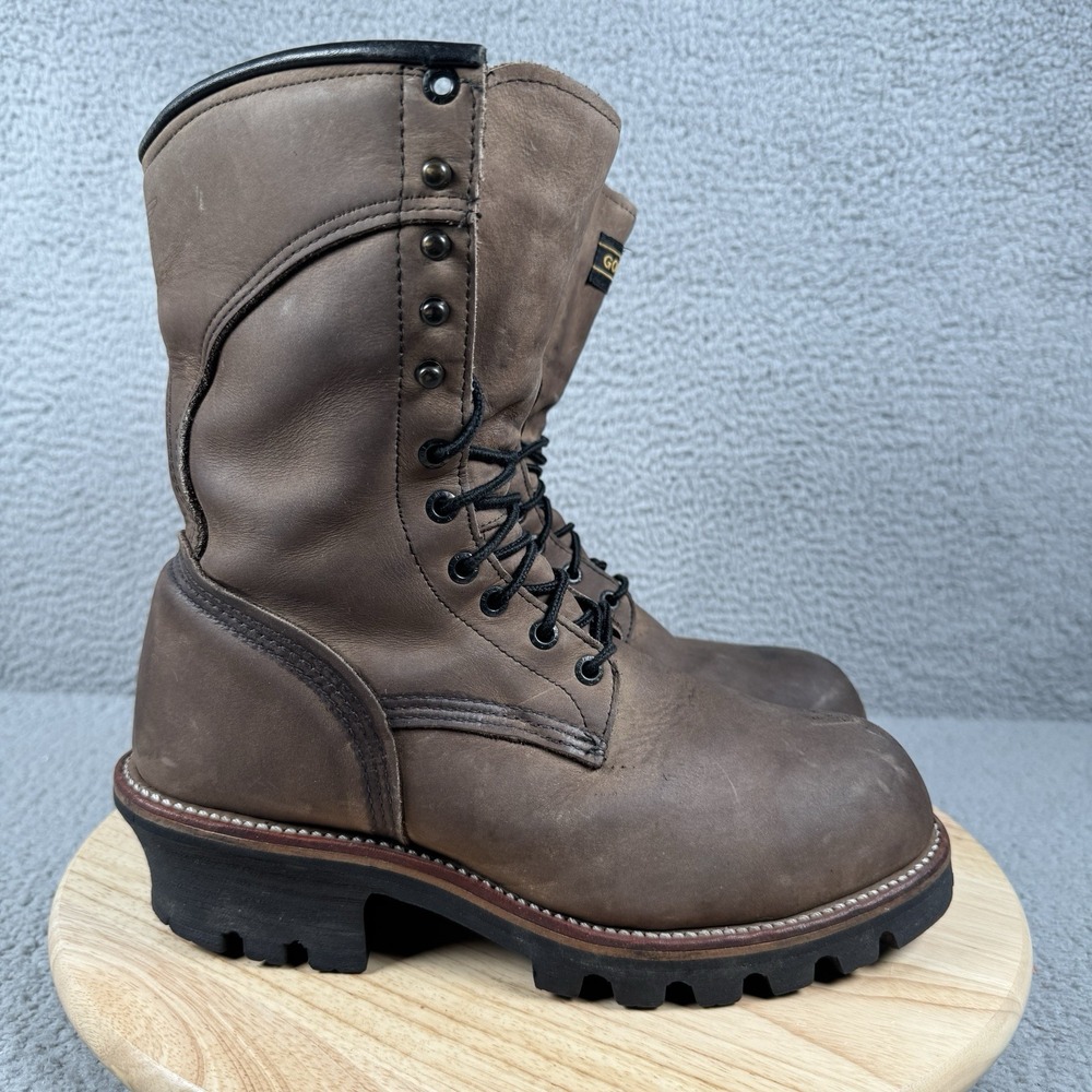 Vintage Red Wing GTX Logger Boots Mens 8.5 D Brown 11" Vibram Steel Toe 33012